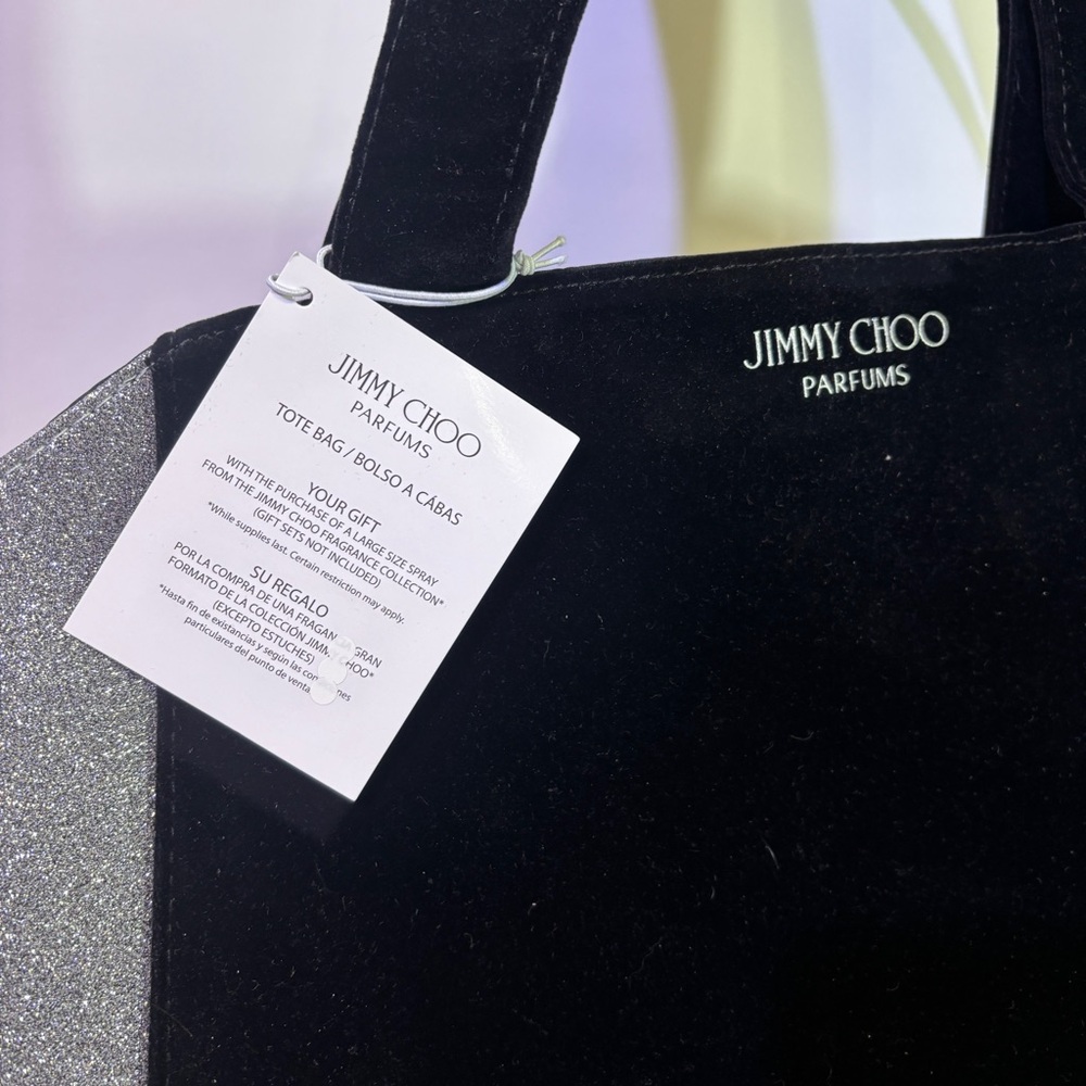 Jimmy Choo Black and Silver Tote Bag